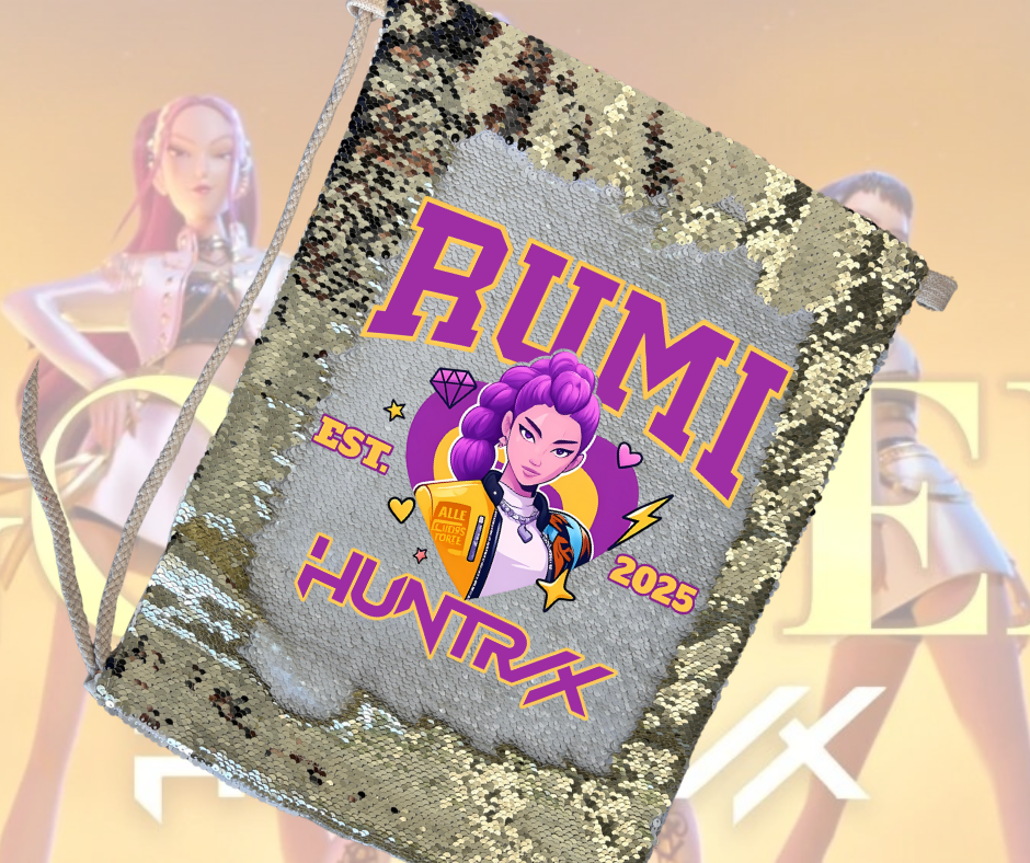 Huntrix Demon Hunter RUMI Draw Sequin string bag