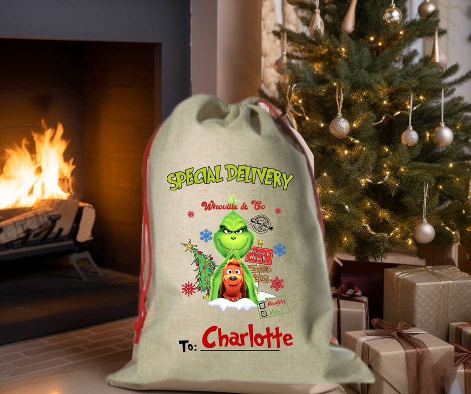Grinch Large personalised Santa Sack
