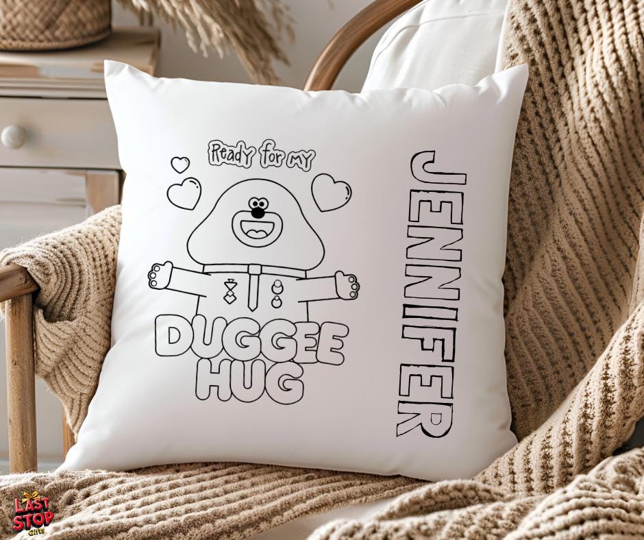 Personalised Kids colouring cushion - Duggee -
