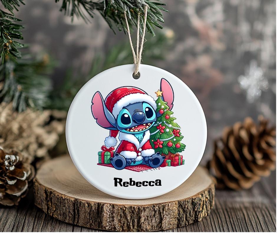 stitch personalised Christmas bauble