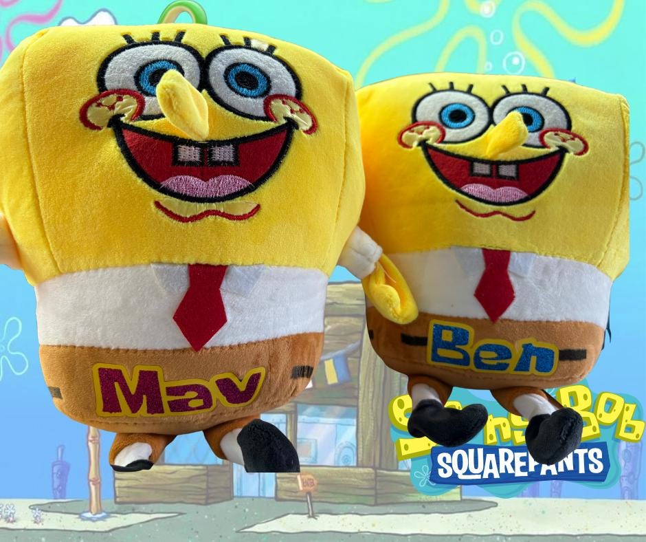 Kids Story Book Cushion, Personalised, Spongebob