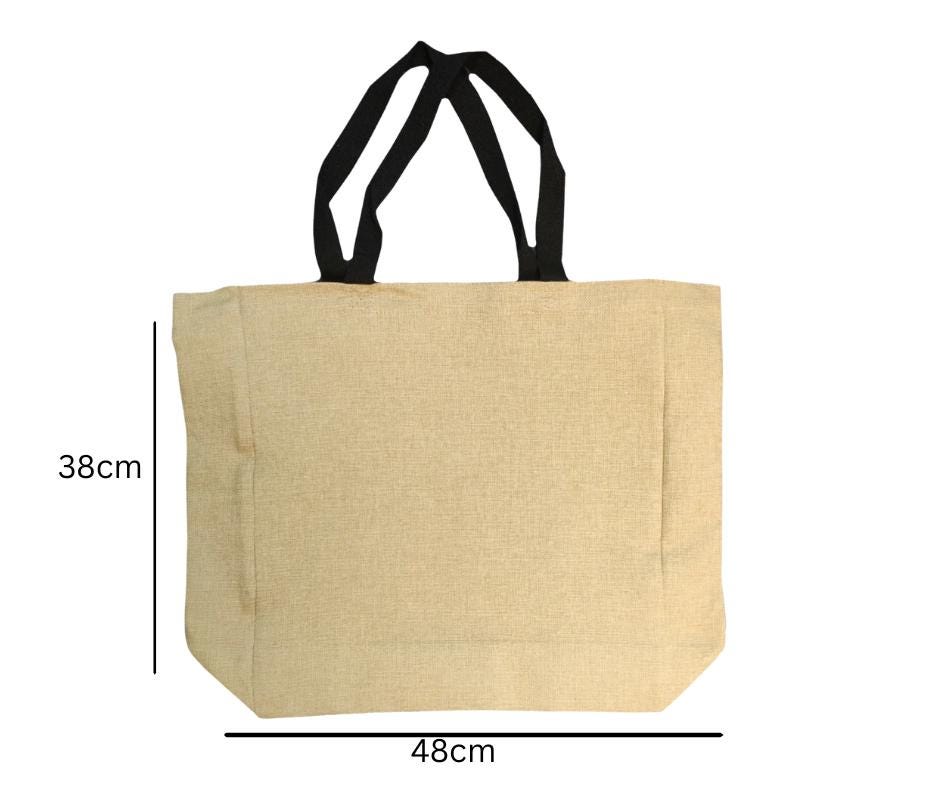 Quirky Fun Burlap Jute Shopping Bag – Stylish Reusable Grocery Tote