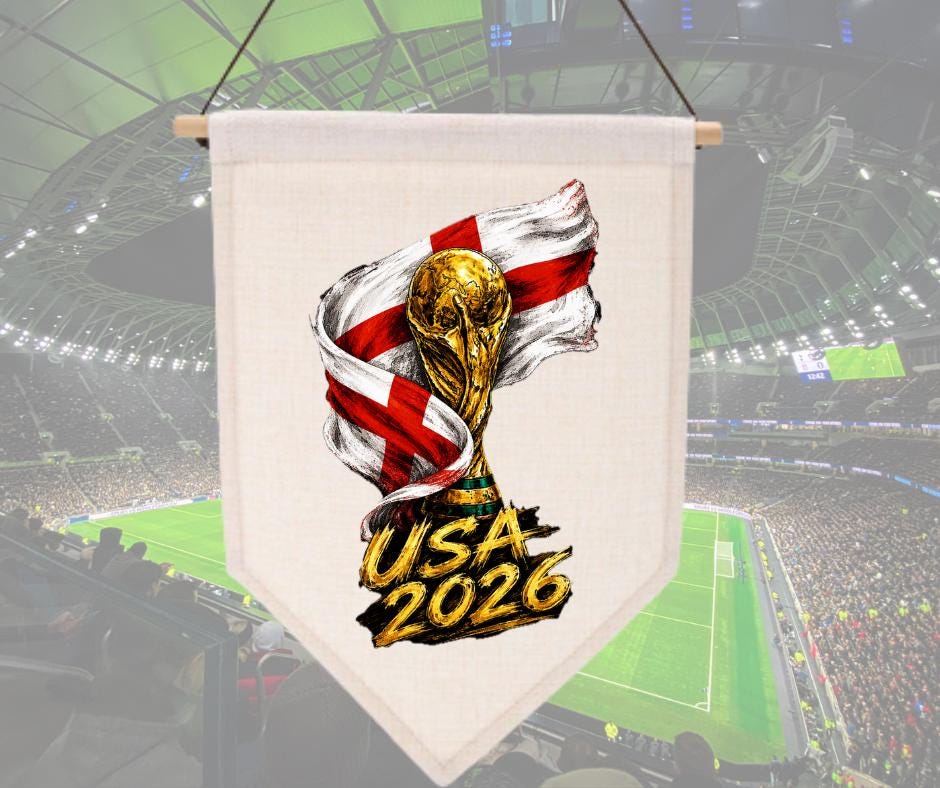 England 2026 World Cup Pennant, Football Fan, England Team Flags, Sports Decor, World Cup Celebration Decorations