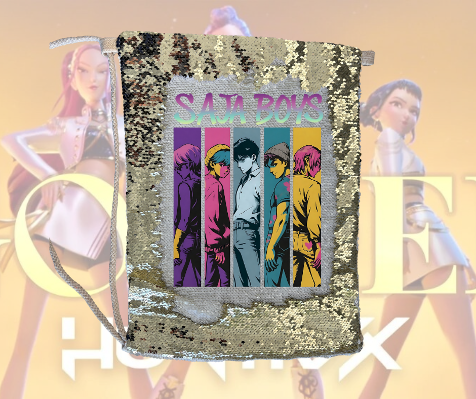Saja Boys Sequin Draw string bag Demon Hunters