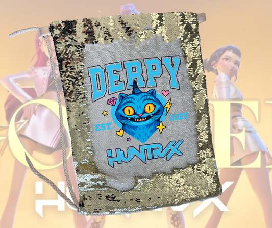 K Pop Demon Hunter DERPY Draw string Sequin bag