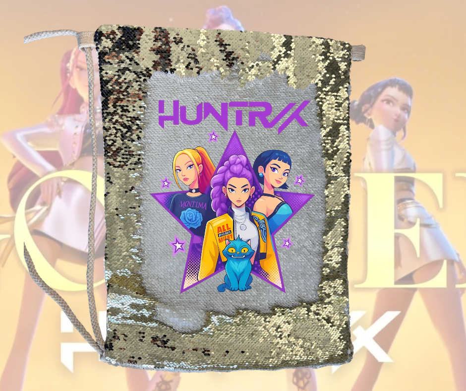 K Pop Demon Hunter Sequin Draw string bag