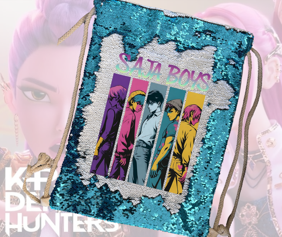 Saja Boys Sequin Draw string bag Demon Hunters