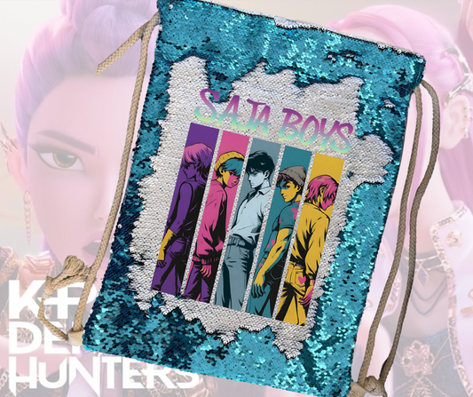Saja Boys Sequin Draw string bag Demon Hunters