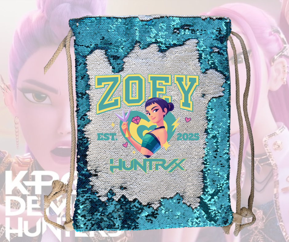 ZOE Demon Hunter Sequin Draw string bag