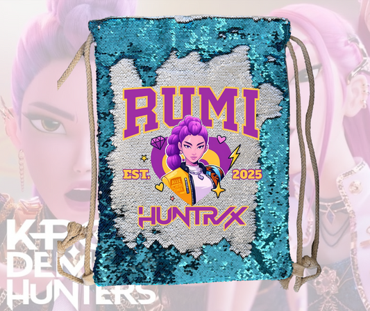 Huntrix Demon Hunter RUMI Draw Sequin string bag