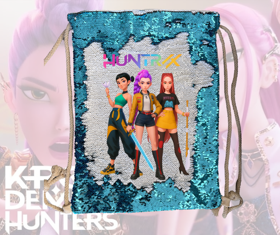 Huntrix Demon Hunter Sequin Draw String bag