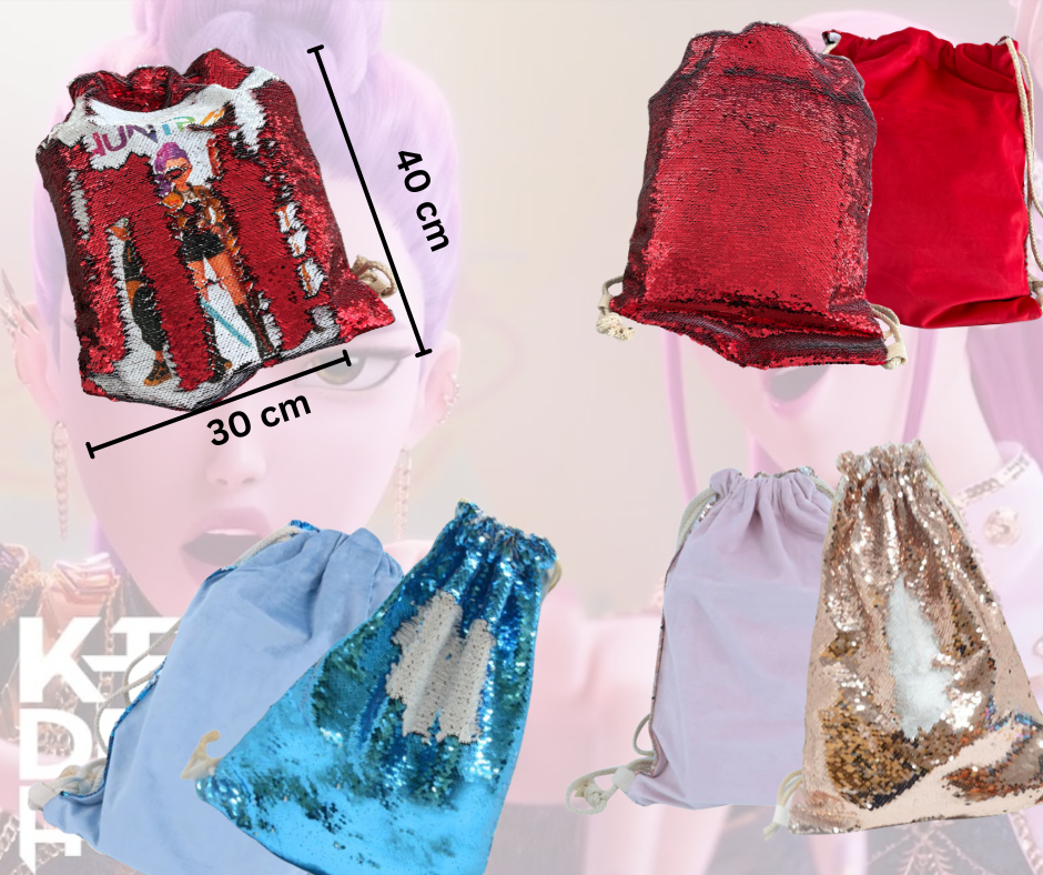 ZOE Demon Hunter Sequin Draw string bag