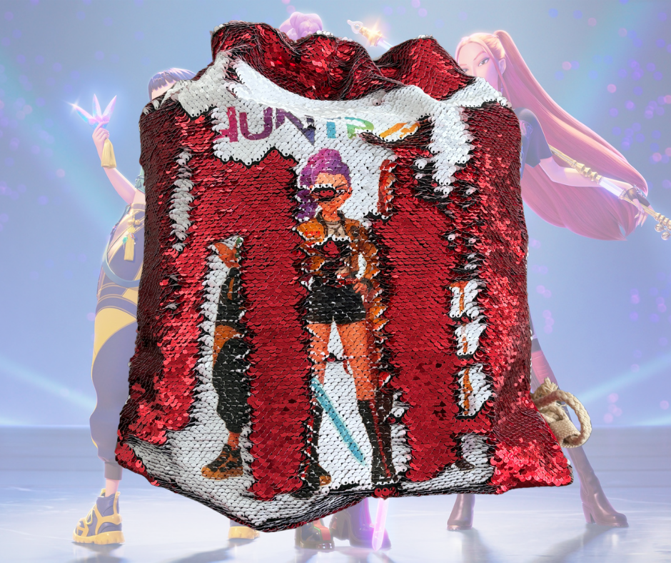 K Pop Demon Hunter Sequin Draw string bag