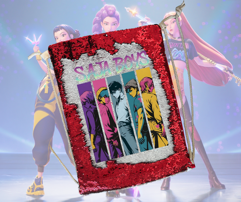 Saja Boys Sequin Draw string bag Demon Hunters