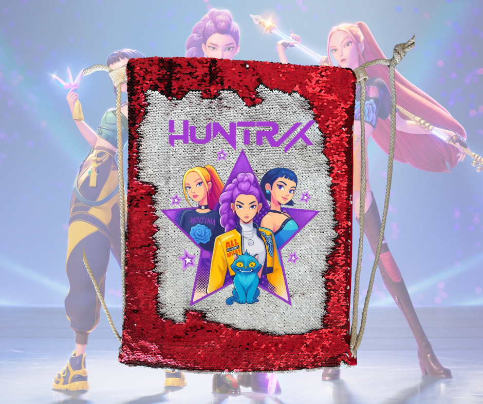 K Pop Demon Hunter Sequin Draw string bag