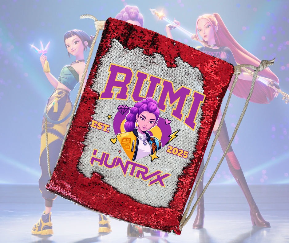 Huntrix Demon Hunter RUMI Draw Sequin string bag