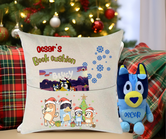 Bluey Christmas Book Cushion