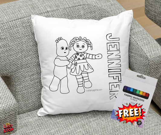 Personalised Kids colouring cushion - ITNG - FREE MARKERS