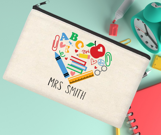 Teacher Pencil Case (Heart)