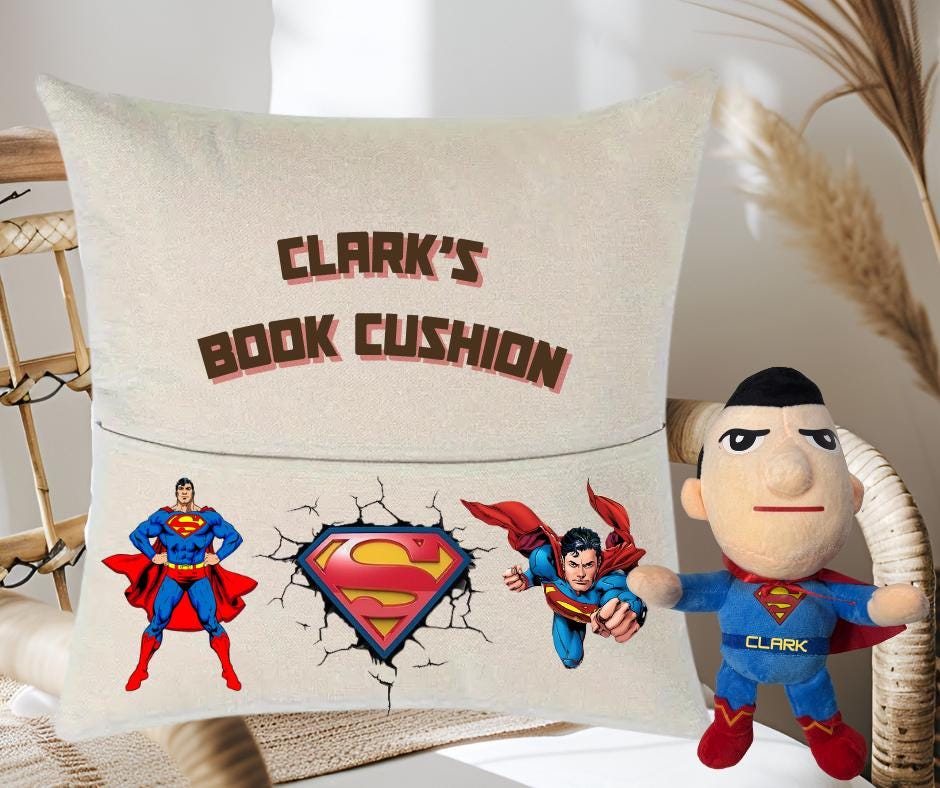 Superman Book Cushion & Plushie - Personalised-