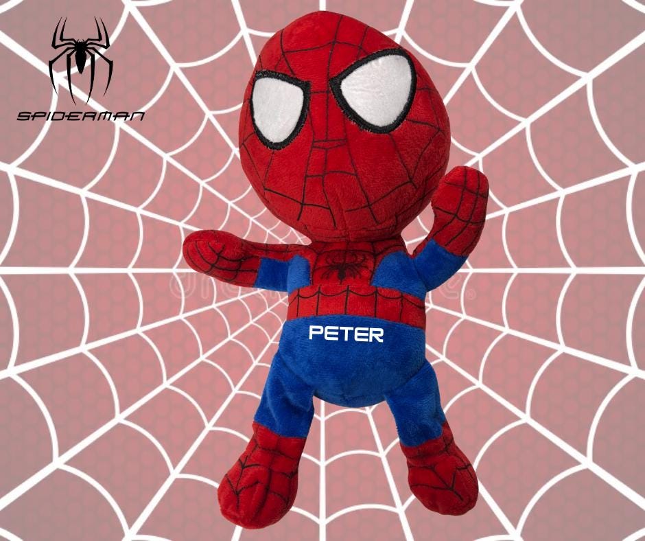 Autism awareness personalised Spiderman Reading pocket cushion