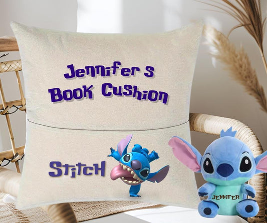 Stitch Book Cushion Personalised