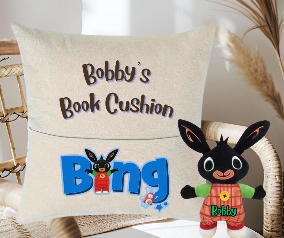 Bing Book Cushion - Personalised with Plush Toy