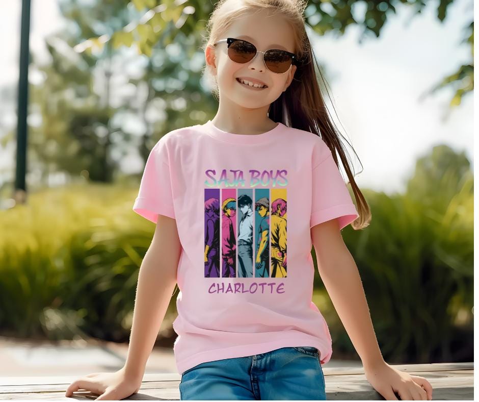 Saja Boys - Demon Hunter T-shirt PERSONALISED PINK