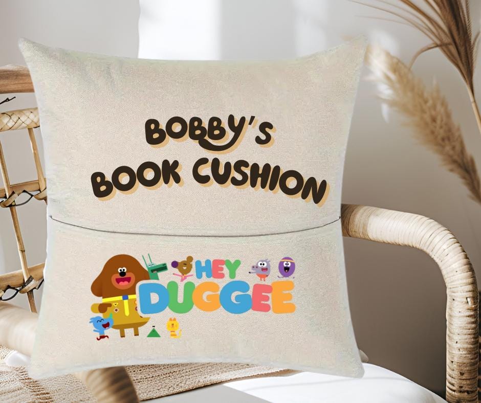 Hey Duggee Book Cushion & Plushie - Personalised-