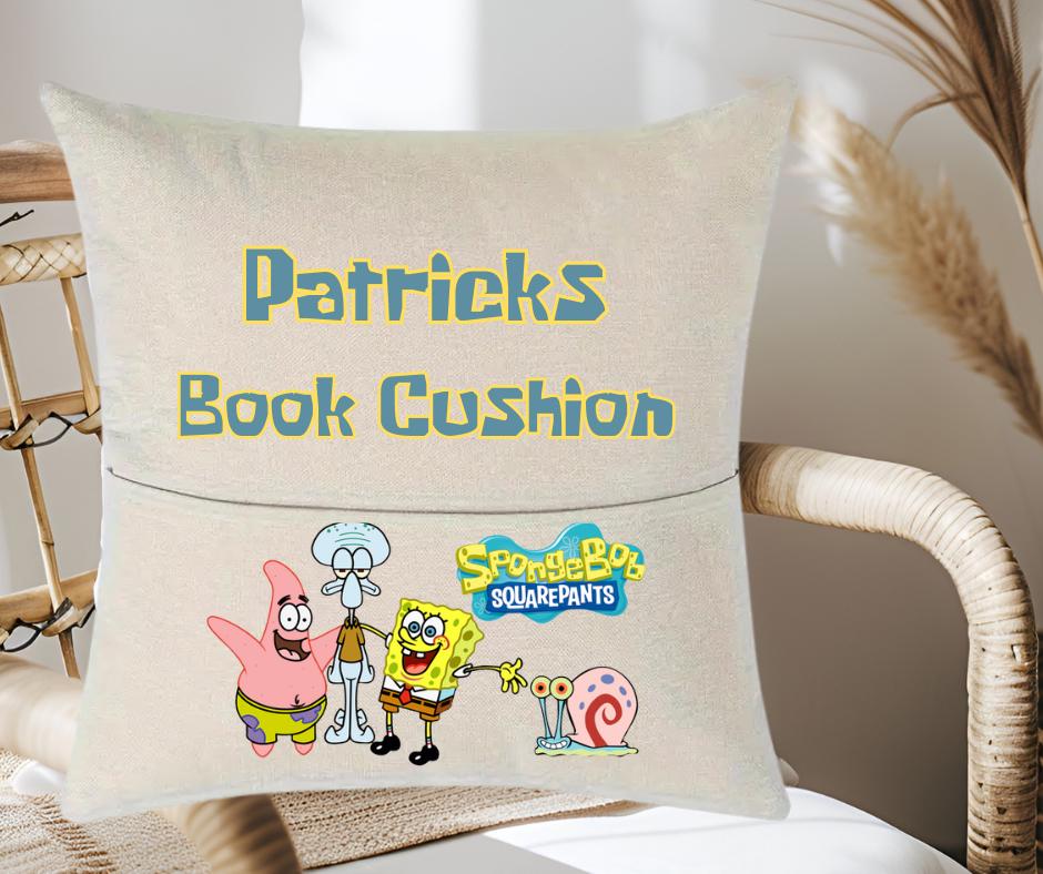 Personalised Sponge Bob Cushion with Book Pocket