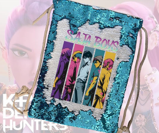 Saja Boys Sequin Draw string bag Demon Hunters