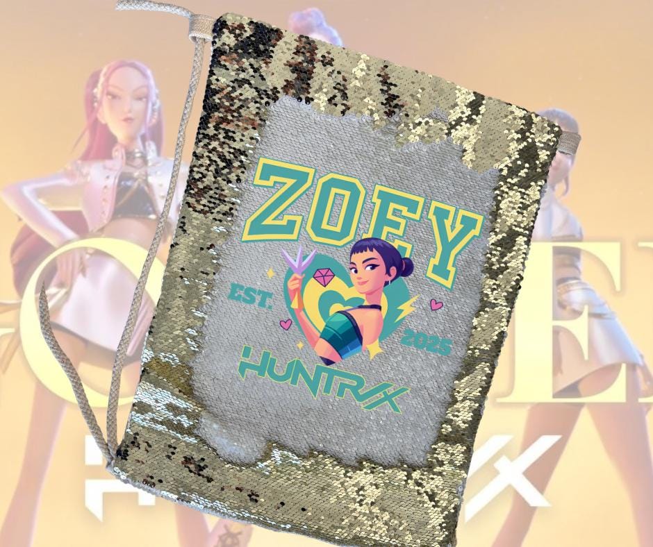 ZOE Demon Hunter Sequin Draw string bag