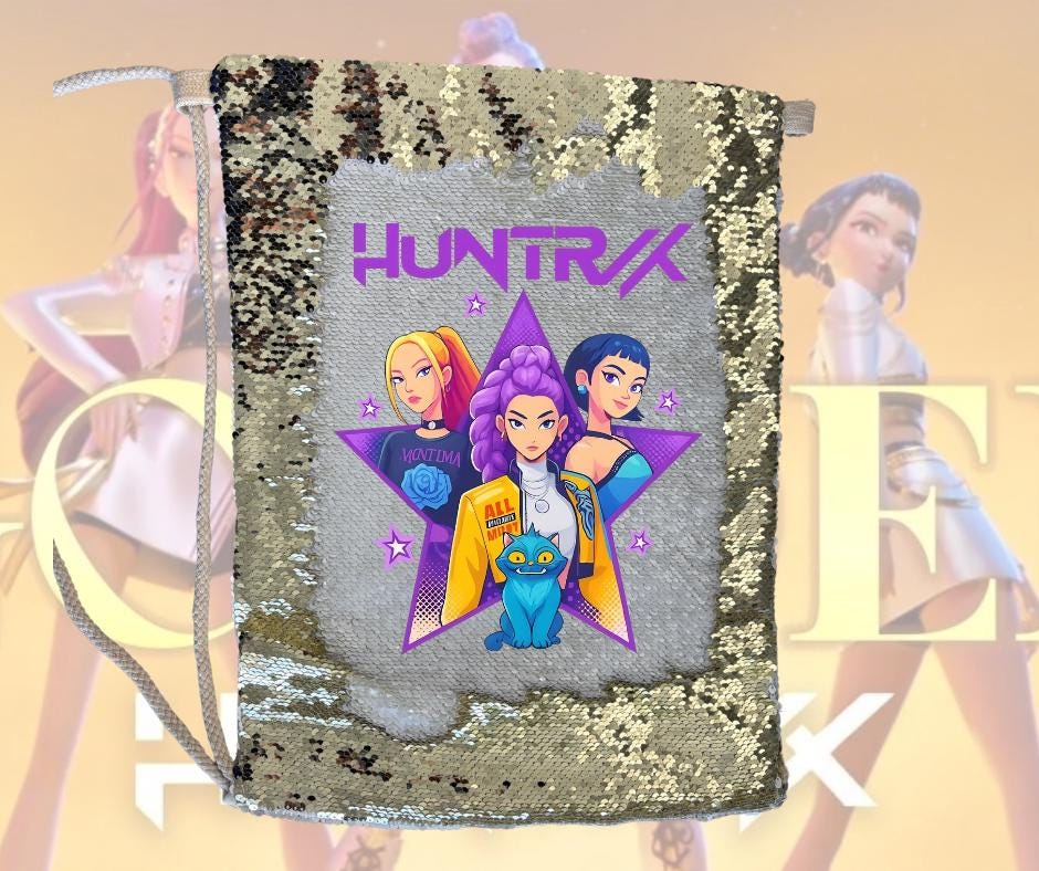 K Pop Demon Hunter Sequin Draw string bag