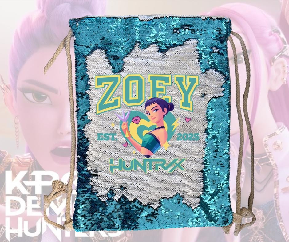 ZOE Demon Hunter Sequin Draw string bag
