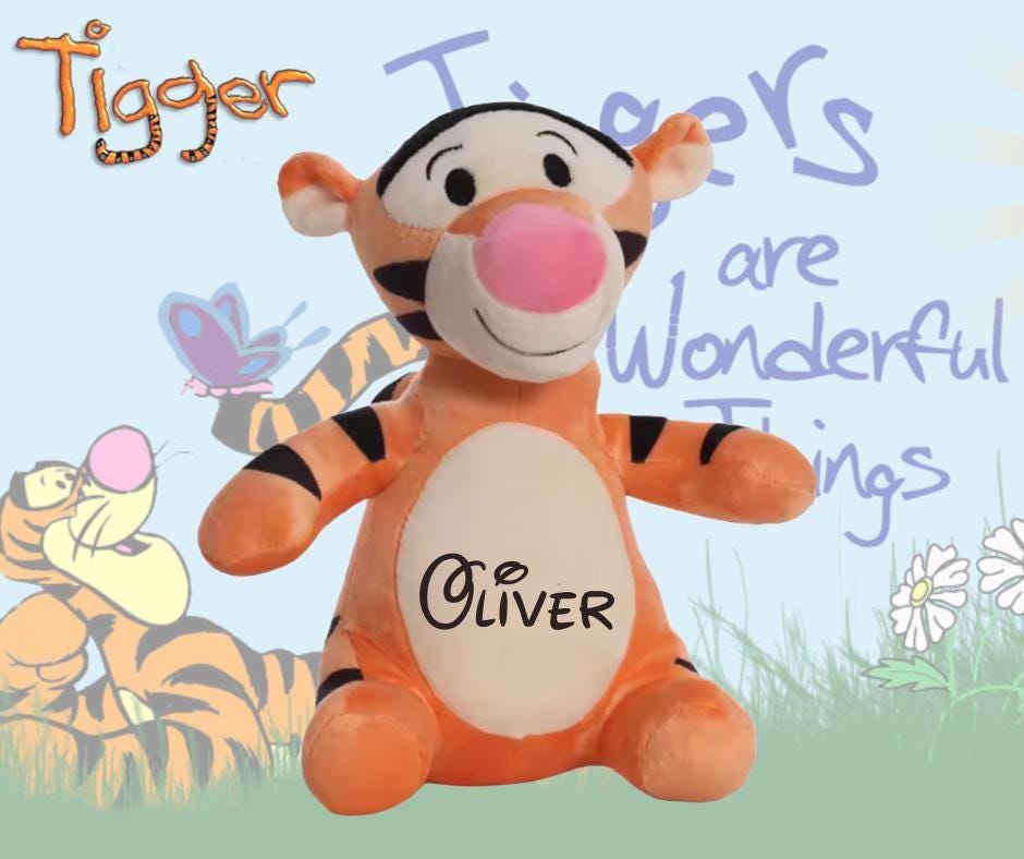 Personalized Tigger Plushie: Cuddly Stuffed Animal, Custom Name