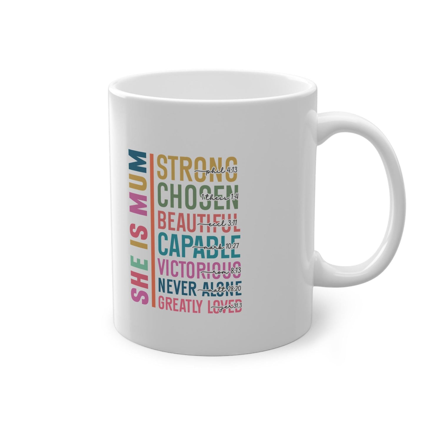 Nanny Mothers Day Mug - She is Strong, Chosen, Loved