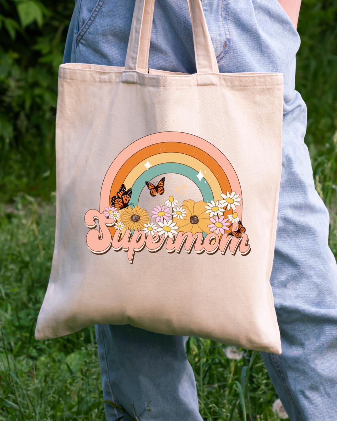 Mothers Day Supermom Tote Bags