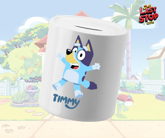 Bluey Personalised Piggy Bank for Kids – Teach Money Habits in Style!