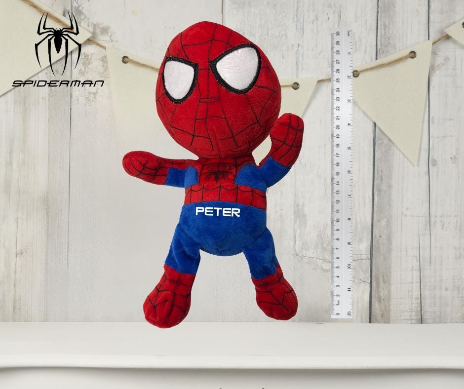 Personalized Spiderman Plushie: Cuddly Superhero Toy (30cm)