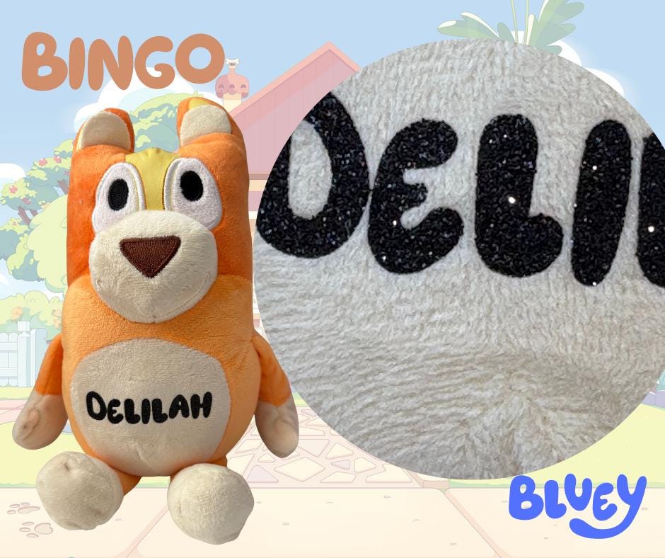 Personalized Bingo Plushie: Blue Heeler Pup, Custom Name