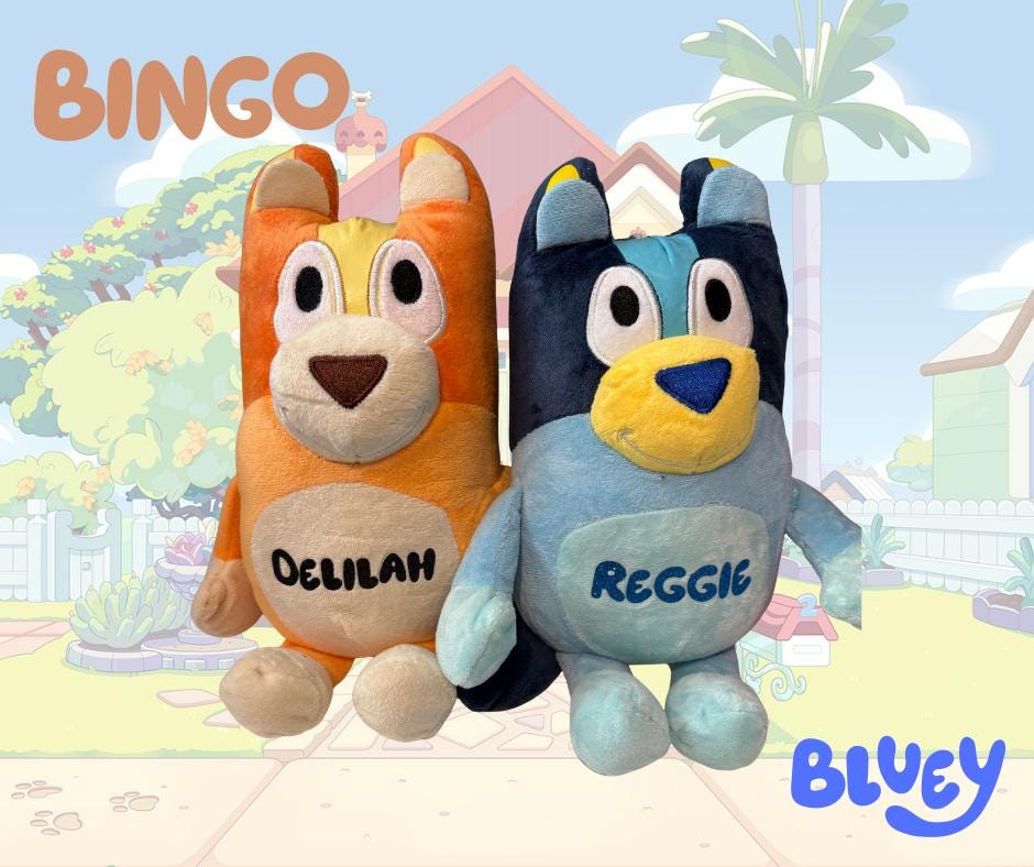 Personalized Bingo Plushie: Blue Heeler Pup, Custom Name