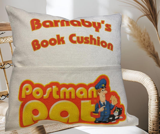 Personalized Postman Pat Reading Cushion – Cozy Kids Book Pillow