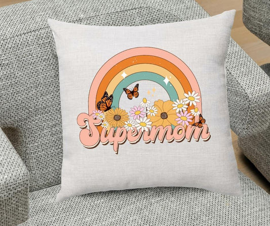 Cozy SuperMom Mothers Day Handmade Decorative Cushion - Perfect Gift for Mom, Adds Warmth and Fun to Any Room