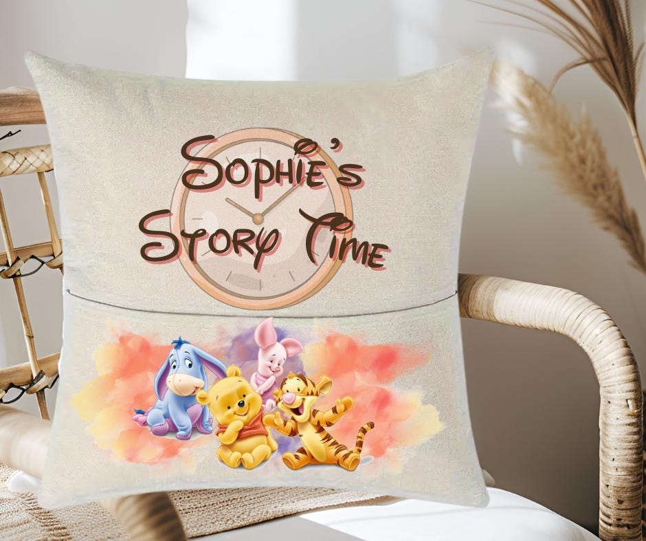 Tigger personalised Reading Cushion, story time, pocket cushion