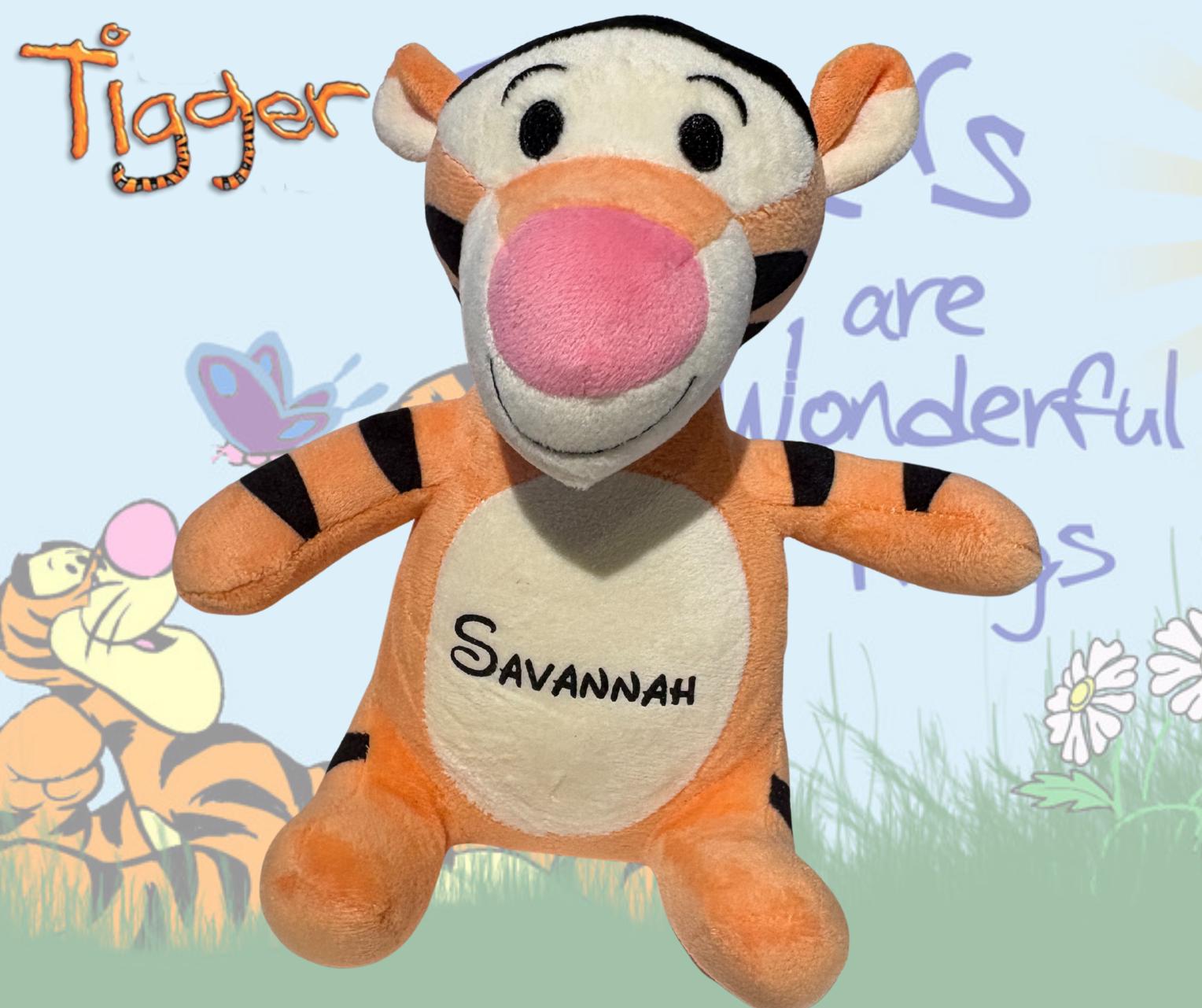 Personalized Tigger Plushie: Cuddly Stuffed Animal, Custom Name- 20cm