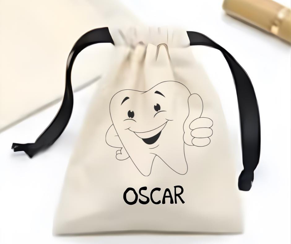 Tooth fairy bag, Lost tooth bag, First Tooth, Personalised