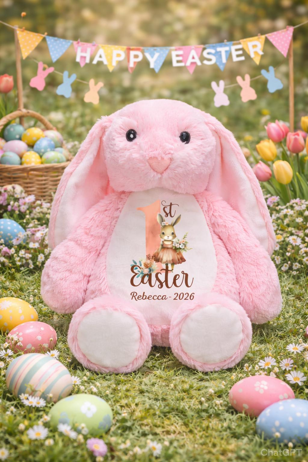 Personalised Easter Bunny - Customised Bunny for Easter Baskets - Unique Gift with Name Personalisation