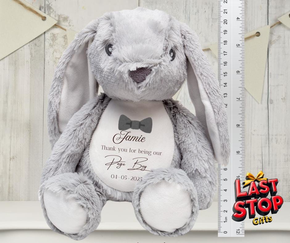 Page Boy Wedding Teddy Bear - Personalized Name and Date Keepsake Gift