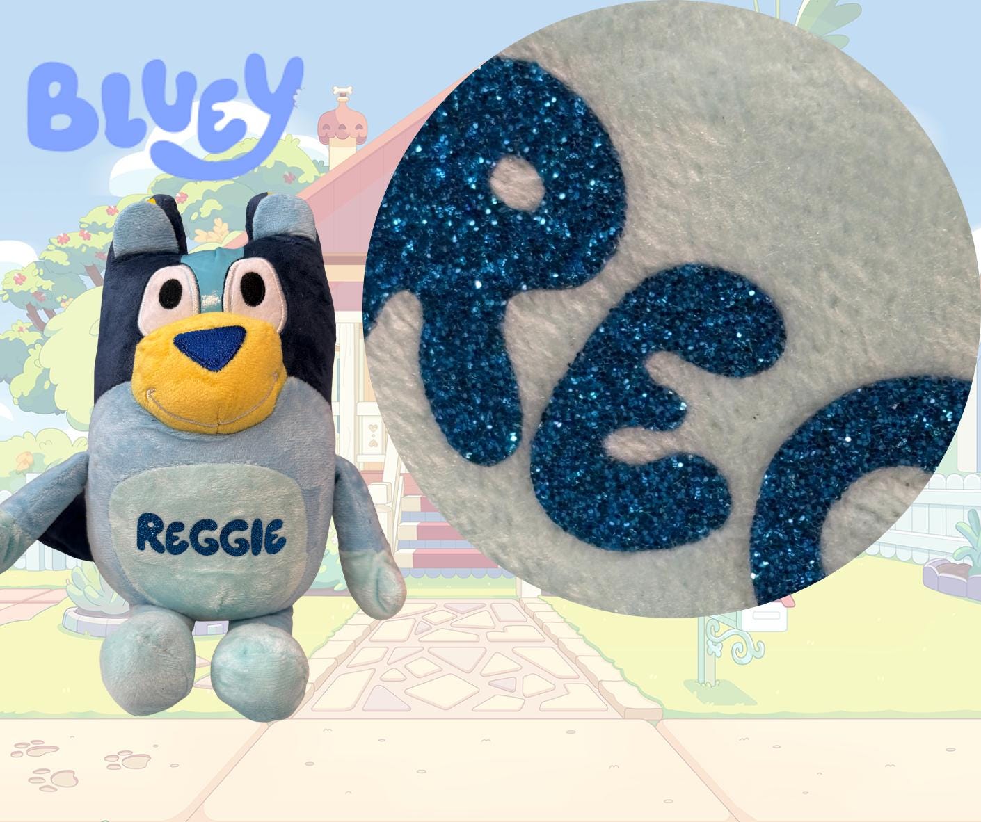 Family Personalised Bluey Plushies Set - Custom Heeler Pup Characters with Family Names -
