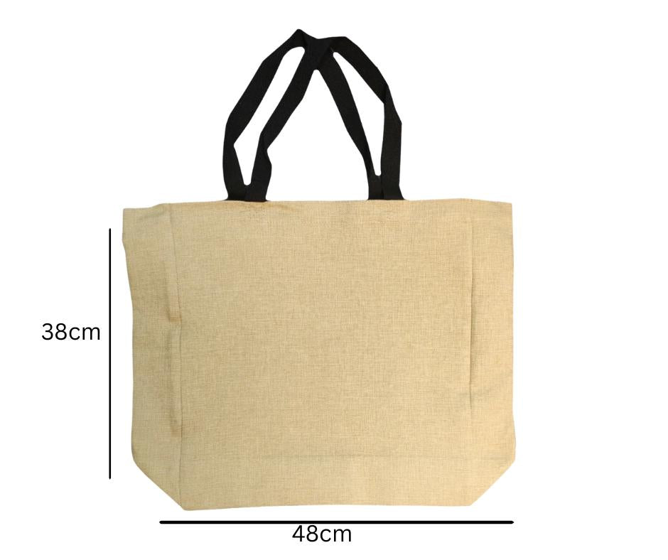 Personalised Quirky Dog lovers Burlap Jute Shopping Bag – Stylish Reusable Grocery Tote
